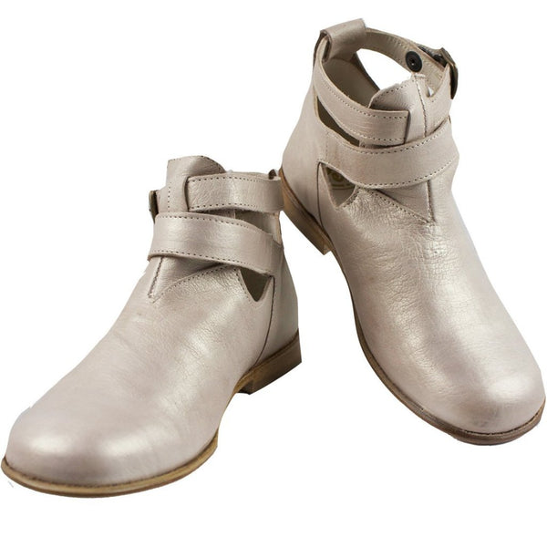 girls gold ankle boots