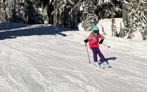 Young Girl Skiing