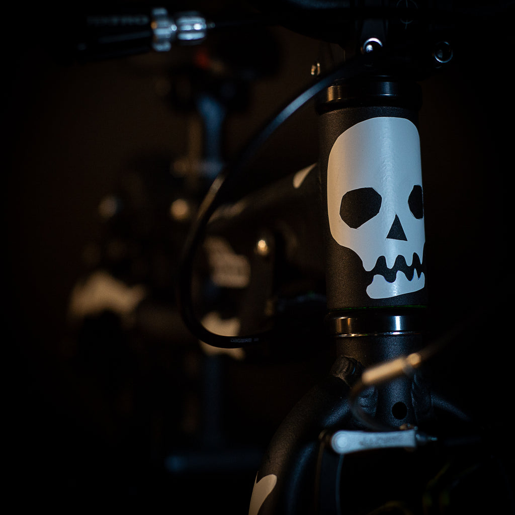 Black Mountain bikes Halloween skull