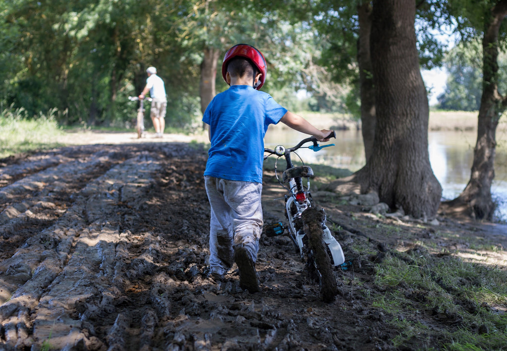 heavy bicycle in mud