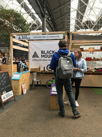 Black Mountain bikes at Old Spitalfield market London. Kids bikes that grow