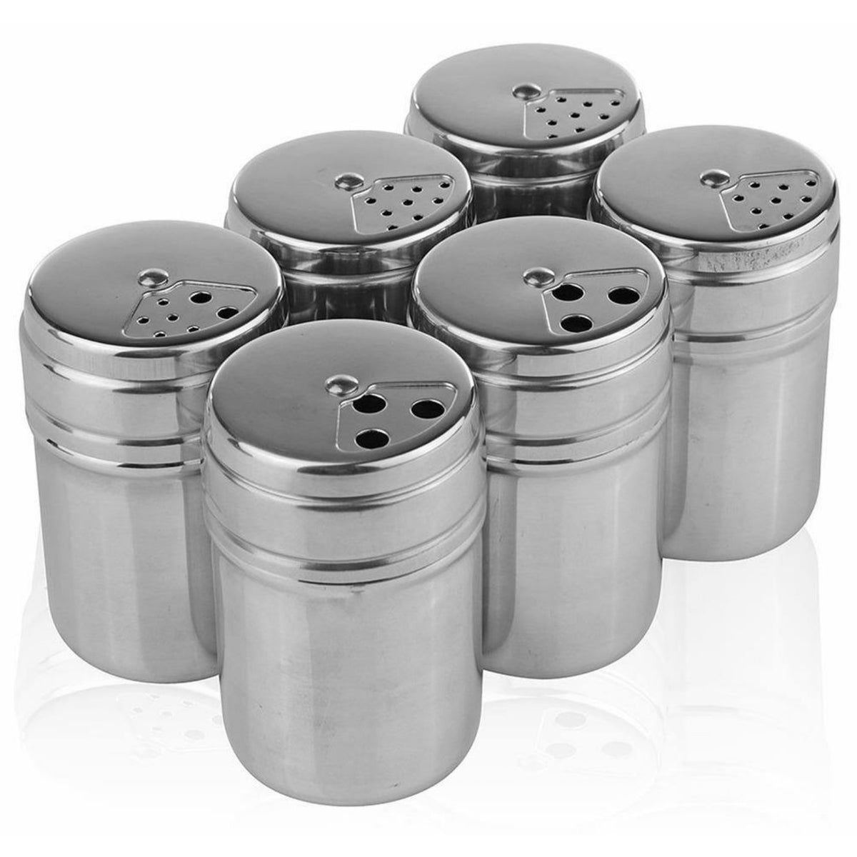 Salt Pepper Shaker Stainless Steel Condiment Dispenser for Hiking Camping 