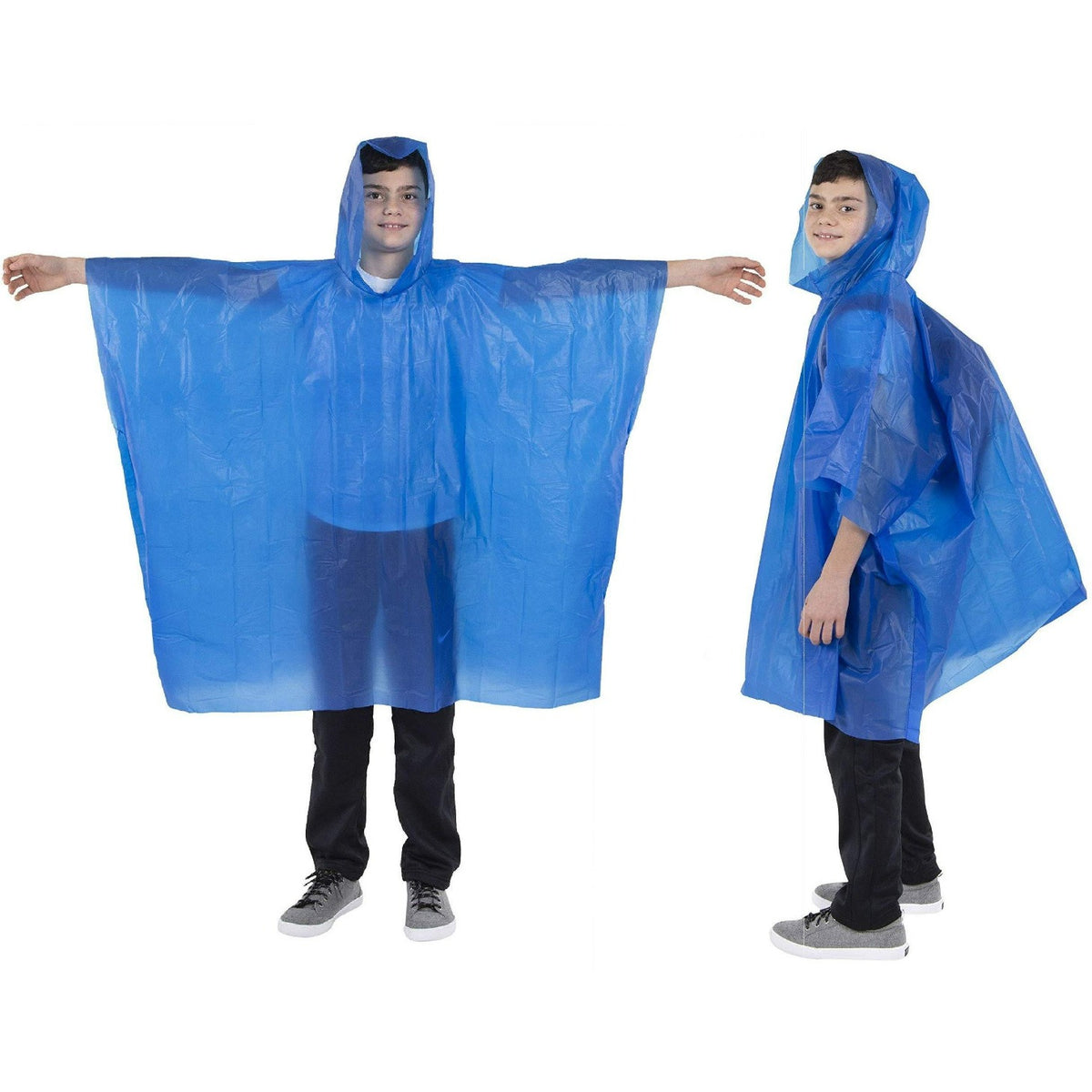 MarsGlider Reusable Rain Ponchos for Kids Children Boy Girl with Hood and Carrying Bag 