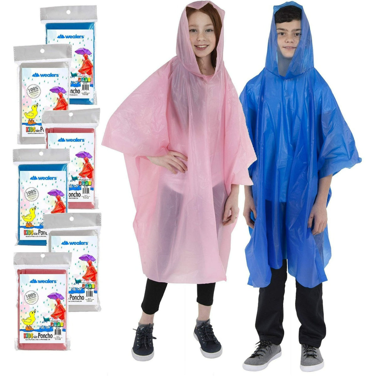 Poncho Children/'s Yellow Lightweight Reusable Poncho with Hood