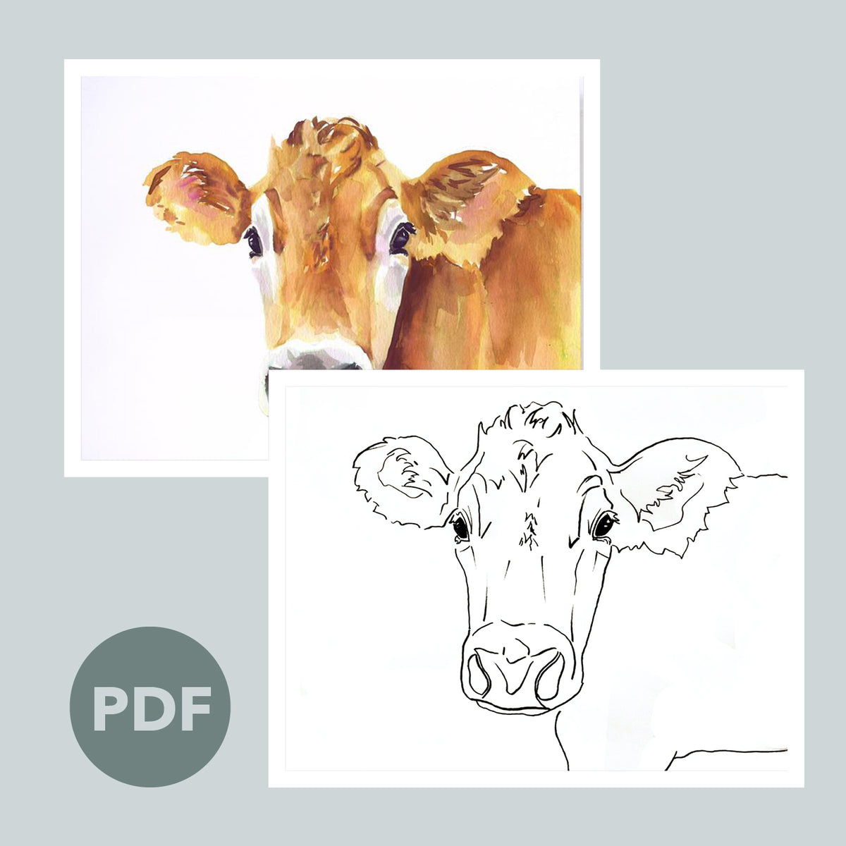 Jersey Cow Outline– Let's Make Art