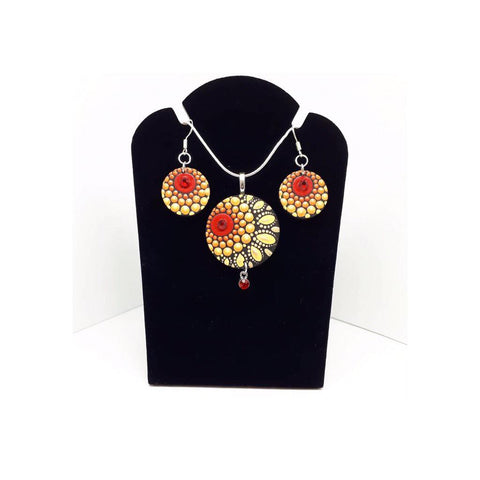 earrings dot painting handmade jewelry mandala Corrina Marie Canning art blog Australia Christine Onward