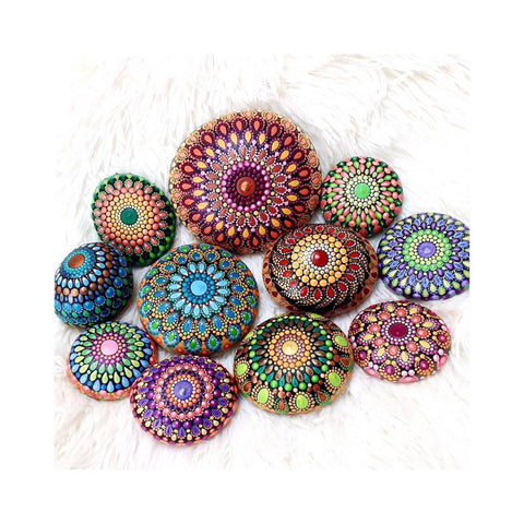 painted rocks mandala art therapy meditation Corrina Canning collection art blog australia