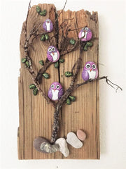 painted rocks owls wall home decorations