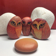 painted rocks red owls happy home decorations winning stone