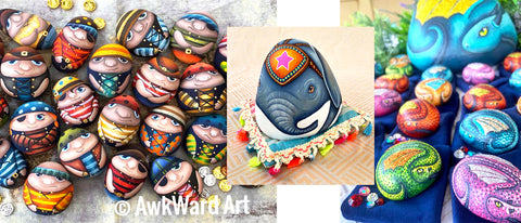 awkward art painted rocks Australia blog Queensland blog Christine Onward