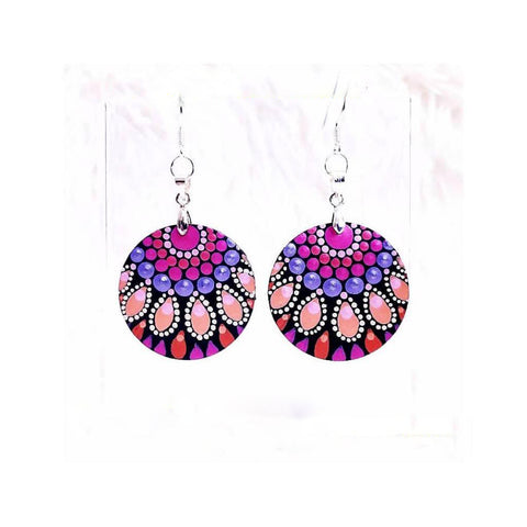 earrings dot painting handmade jewelry mandala Corrina Marie Canning art blog Australia Christine Onward