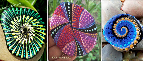 painted rocks Karin Getaz art rock Street blog Christine Onward 