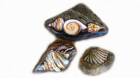 shells ocean Greece painted rocks Danijela Milosevic Christine Onward art on stones Wednesday blog
