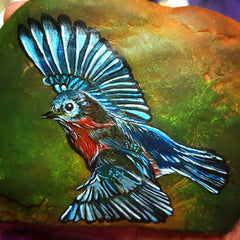 painted rock bird happy home decorations