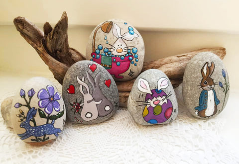 display Easter rocks bunnies Lidia Zingerle Christine Onward art blog Wednesday SNAPSHOT
