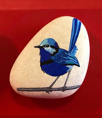 painted rock blue bird happy home decoration aberline atwood