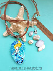 painted rock wearable art mermaid dots Annalisa Cacciatore