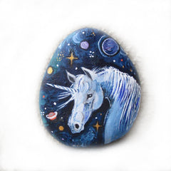 painted rock blue unicorn magical story danijela milosevic