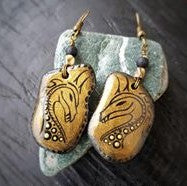 earrings jewelry painted rock stone art beautiful Italy Annalisa Cacciatore