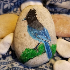 painted rock bird happy home decorations judy smith