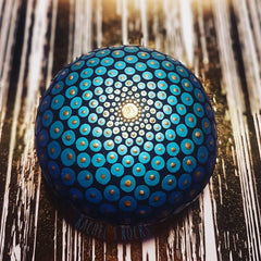 painted rock blue mandala mindfulness rachel mitchell