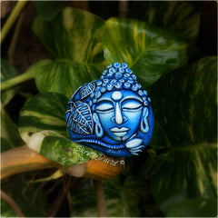 painted rock meditation blue buddha happy home decoration shruti rachael david