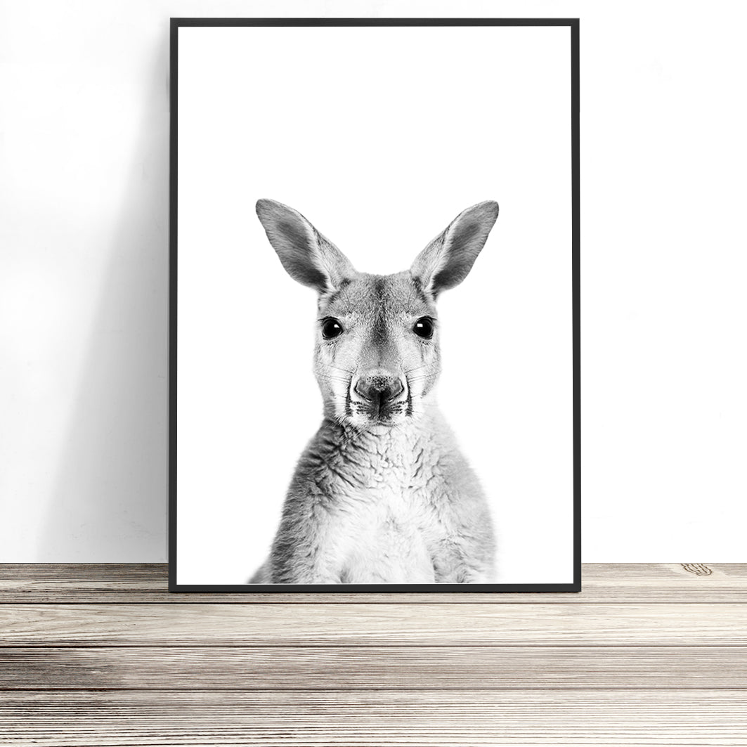 Black and White Kangaroo Wall Print | Native Australian Animal Art – Little  Ink Empire