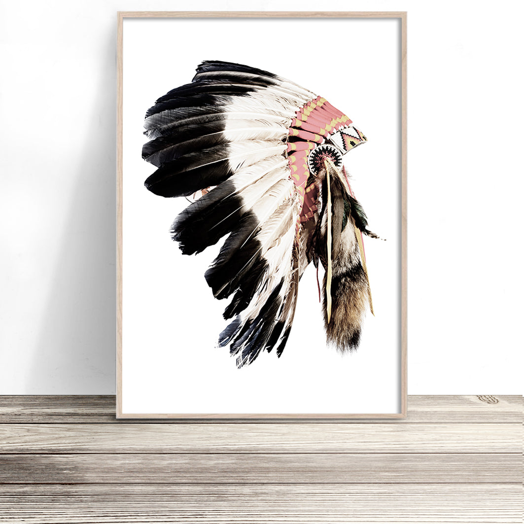 indian feather headdress painting