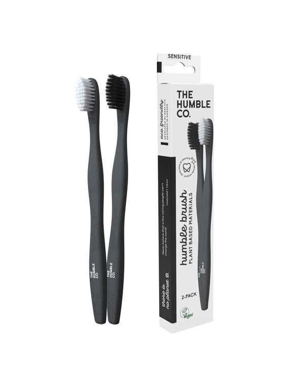 Plant based Toothbrush 2-p - Sensitive B/W - The Humble Co.
