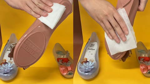 Use wet towel or wipe to remove dirt attached to the surface of your shoes after every wear.