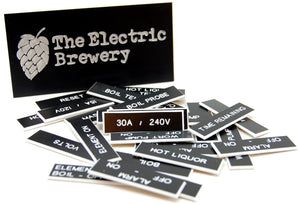 1-3/4 x 1/2 inch custom electrical panel tags for standard 30A control panel