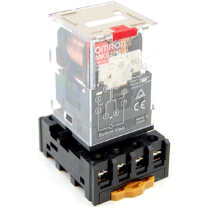 10A 8-pin 2-pole ice cube plug-in relay with socket, 110-120V AC coil
