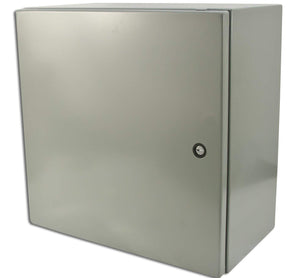 16x16x8 inch watertight steel box enclosure with a locking door