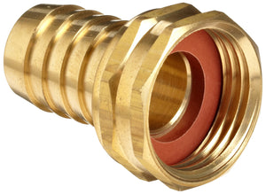 Brass 1/2 inch hose barb to female garden hose swivel coupling