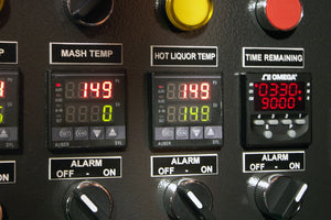 Mash temperature is maintained as the liquid is recirculated through the HERMS coil in the Hot Liquor Tank. Both vessels stabilize at exactly at 149F.