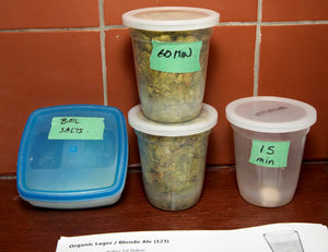 We organize our boil additions into containers beforehand. Less chance of forgetting something!