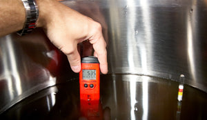 Measuring the wort pH and specific gravity in the Boil Kettle before boiling to see if we hit our targets