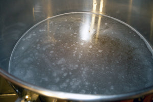 Foam starts to appear a few minutes after turning on the Boil Kettle element