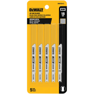 DEWALT DW3724-5 3-Inch 18 TPI Medium Metal Cut Cobalt Steel U-Shank Jig Saw Blade (5-Pack)