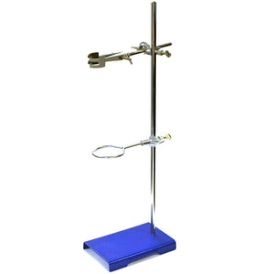 Laboratory support stand with retort ring and clamp