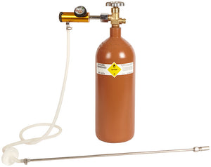 Pure oxygen aeration system with tank and diffusion stone
