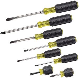 Screwdriver Set 8 Piece, 4 Phillips and 4 Flat Head Tips, Cushion Grip, Precision Machined Klein Tools 85078
