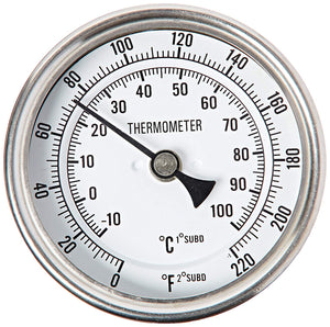 Stainless steel-bi-metal thermometer 1/2 inch NPT male with 2-4 inch probe