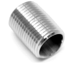 Stainless steel nipple threaded 1/2 inch x close NPT