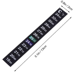 Stick-on strip thermometer