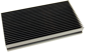 Custom black anodized heat sink, 10 x 5.375 x 1.375 inch