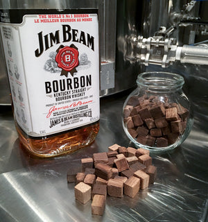 Bourbon and oak cubes ready to oak beer