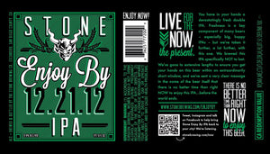 Stone Enjoy By Double IPA beer label