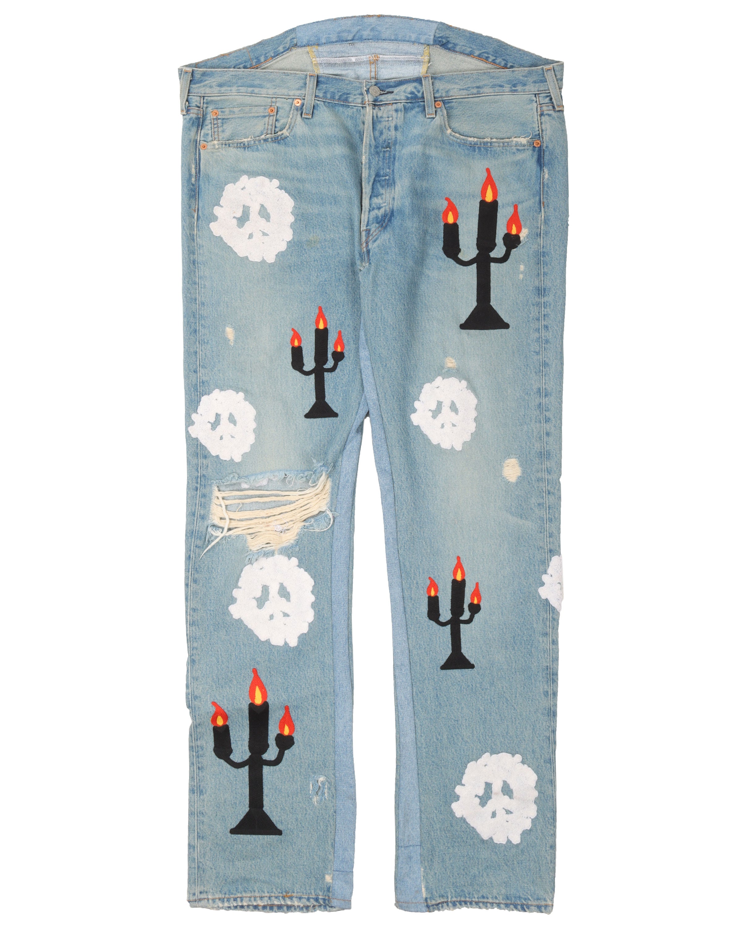 Denim Tears Virgil Abloh Embroidered Light Wash Levi 501