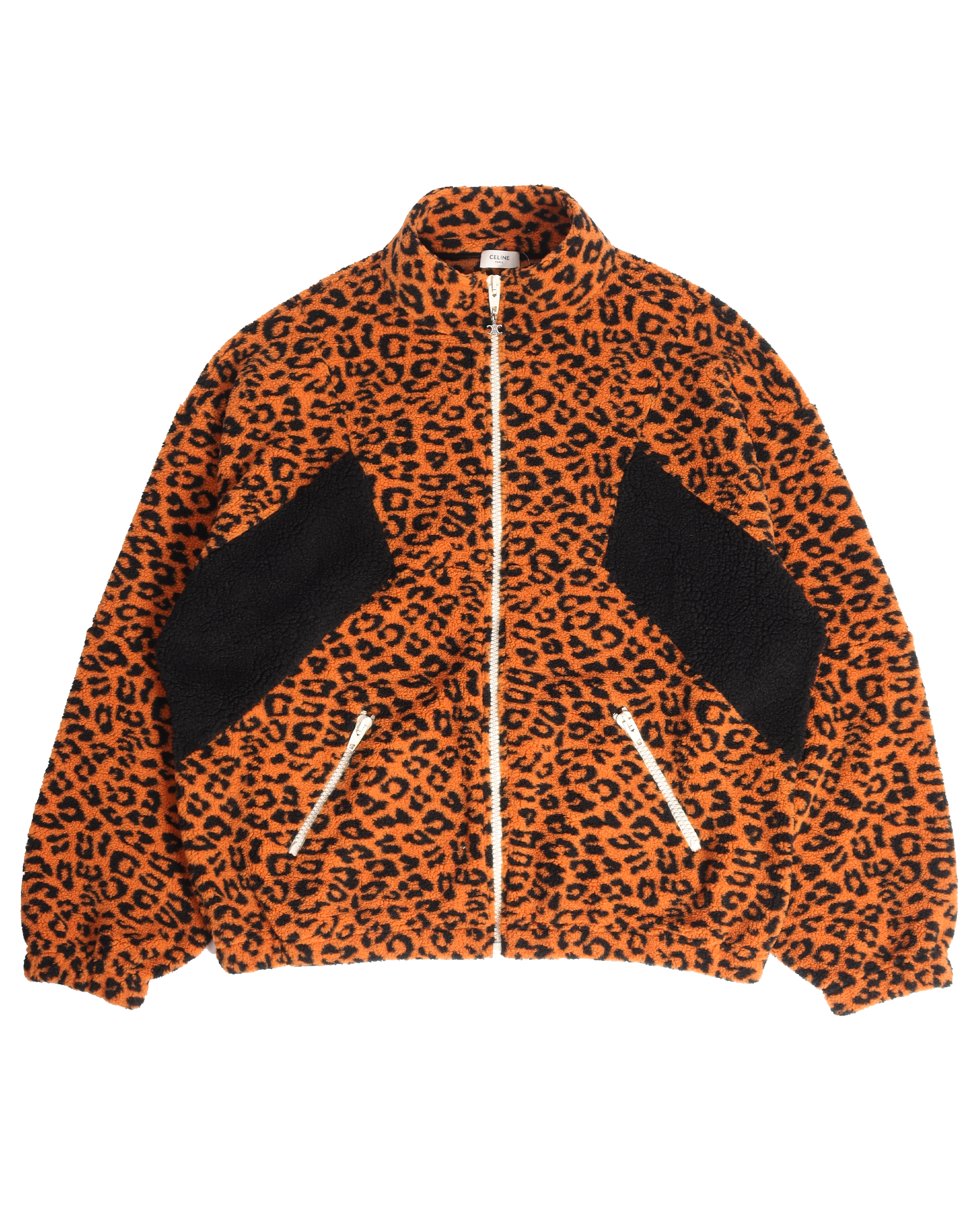 Celine Leopard Print Polar Fleece Jacket